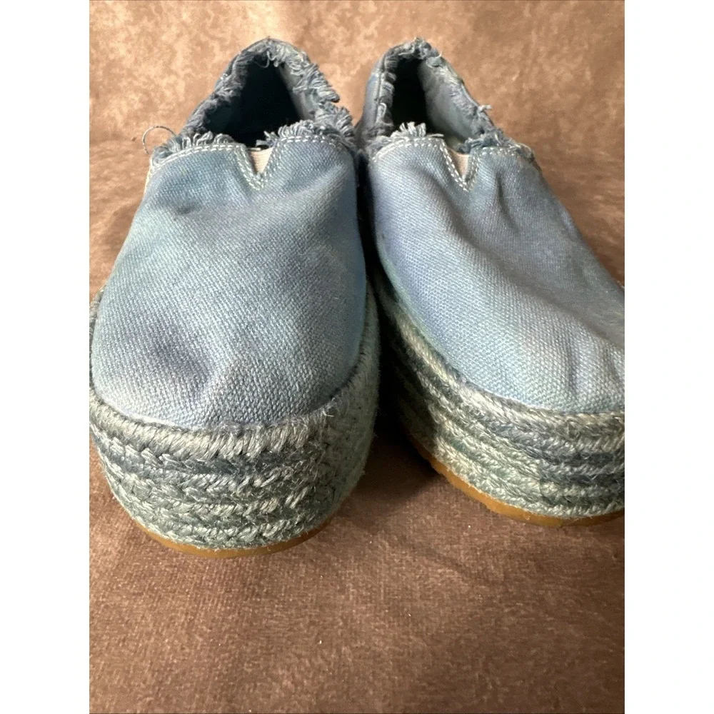Women's Shoes TOMS VALENCIA Slip On Platform Espadrilles 10019798 LIGHT BLUE Sz8